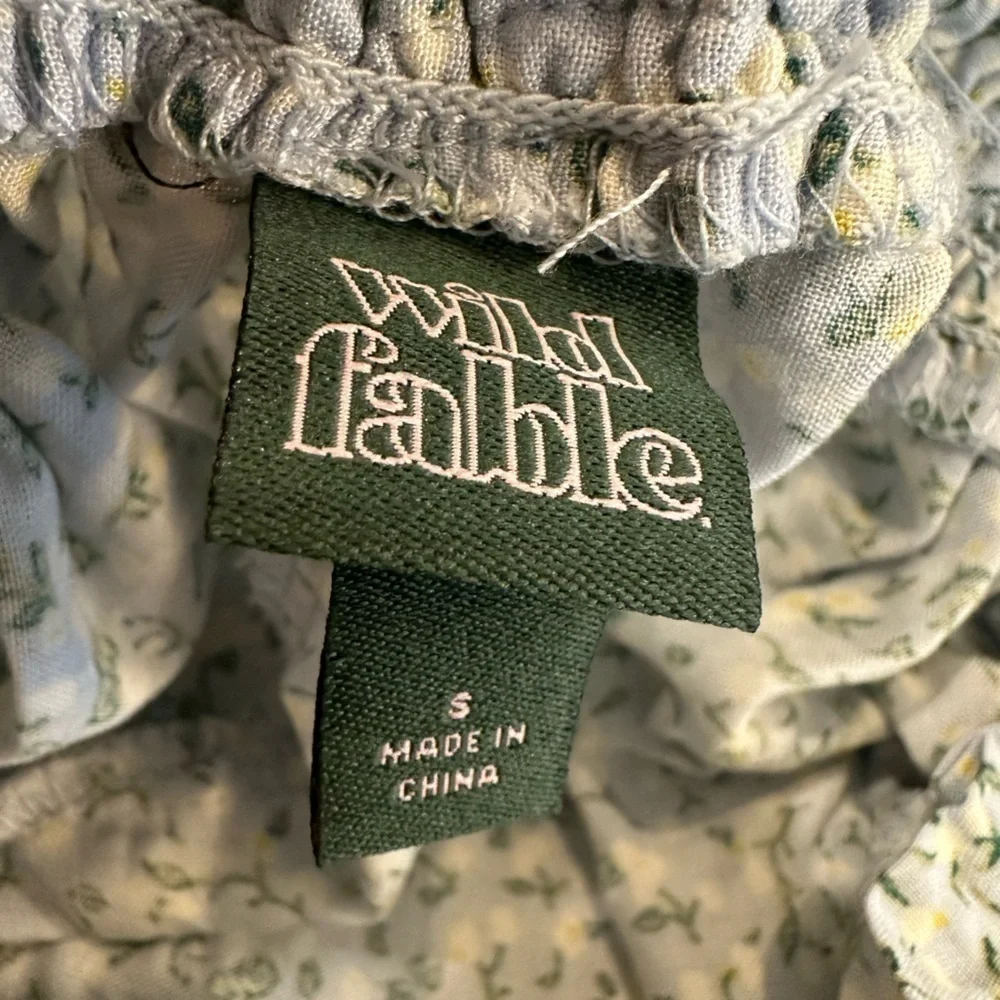Wild Fable Floral Baby Blue Tiered Ruffle Mini Skirt Women’s size S